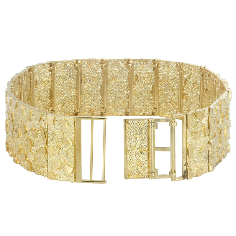 Womens Gold Nugget Bracelet 10K