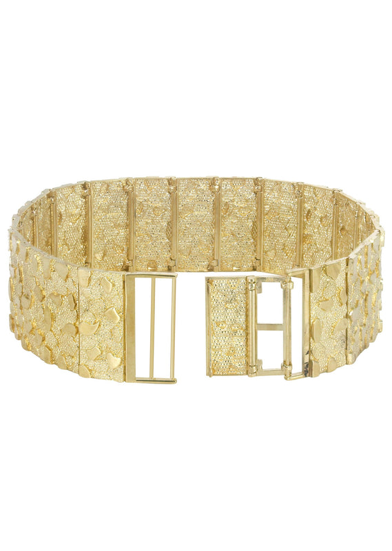Womens Gold Nugget Bracelet 10K