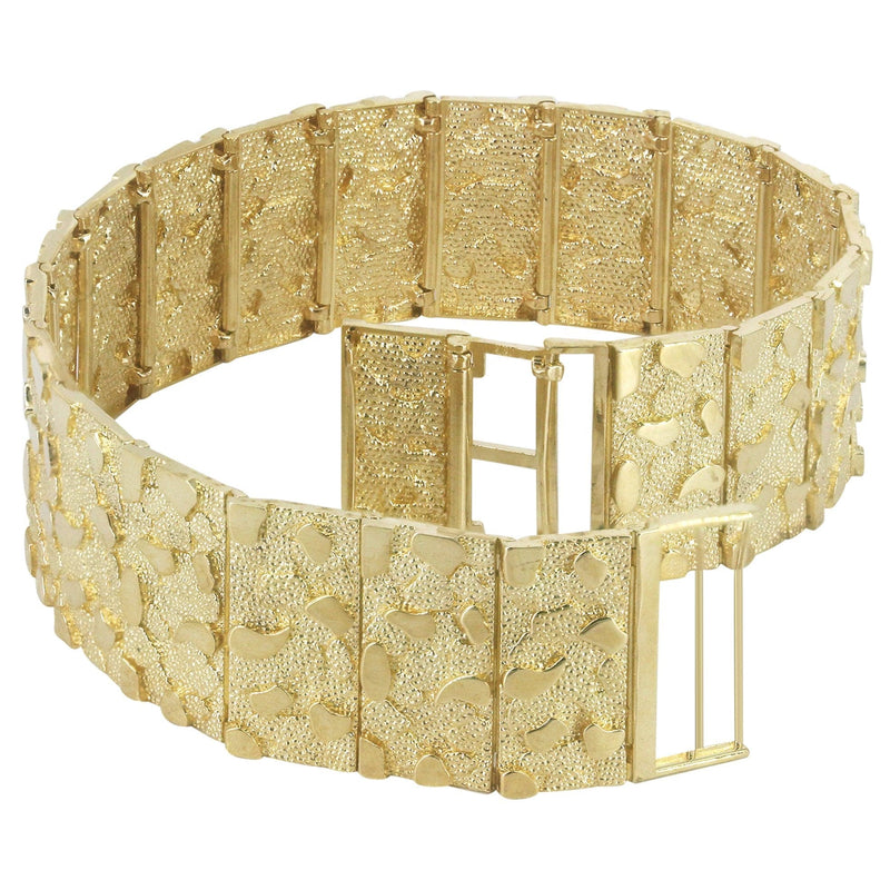 Mens Gold Nugget Bracelet 10K/14K Gold