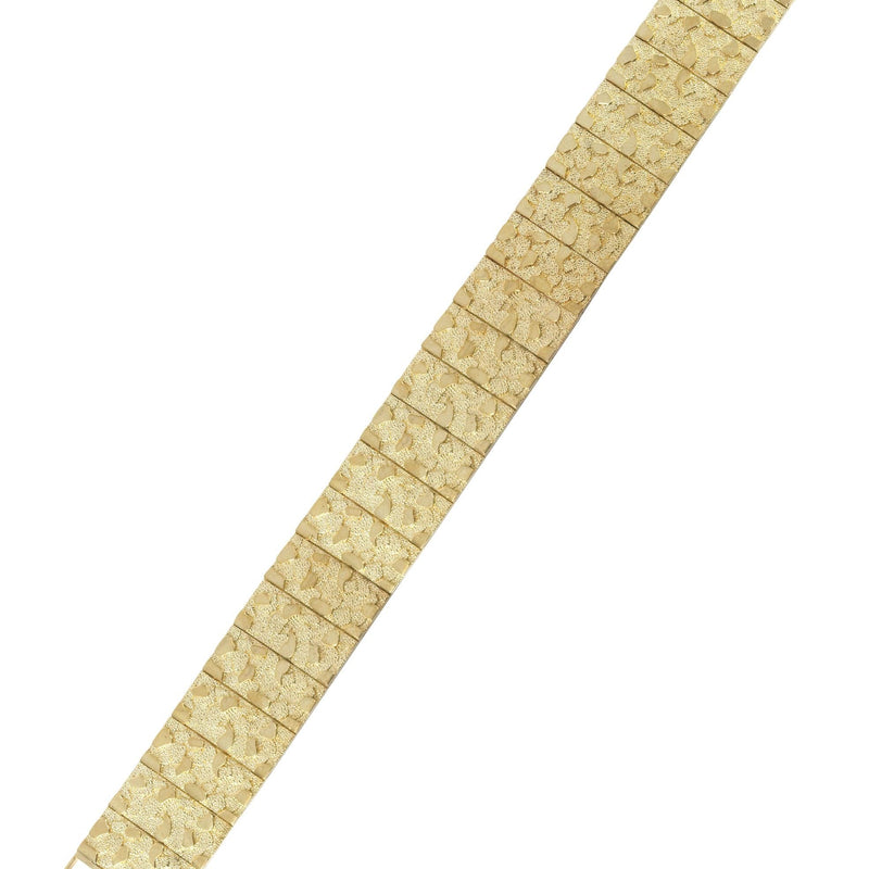 Mens Gold Nugget Bracelet 10K/14K Gold