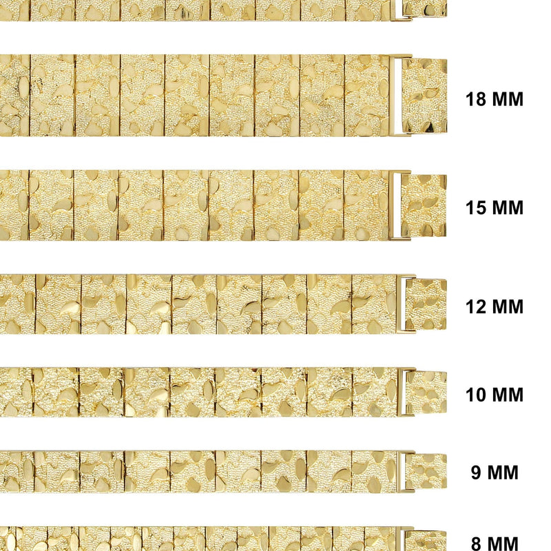 Mens Gold Nugget Bracelet 10K/14K Gold