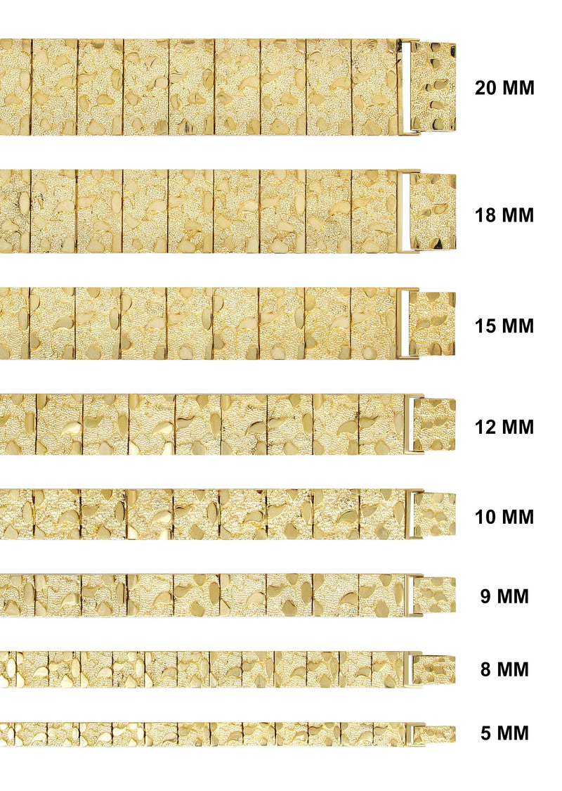 Womens Gold Nugget Bracelet 10K