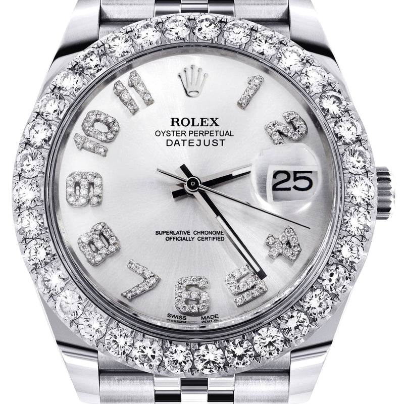 Rolex Datejust 41 Watch | 41 MM | Custom Numbers Diamond Dial | Jubilee Band