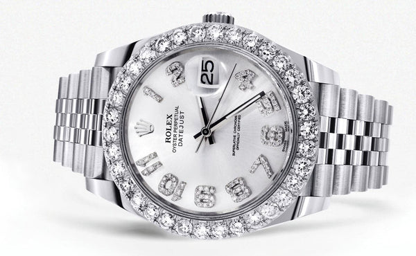 Rolex Datejust 41 Watch | 41 MM | Custom Numbers Diamond Dial | Jubilee Band