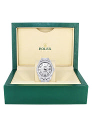 Diamond Iced Out Rolex Datejust 41 | 25 Carats Of Diamonds | Custom Silver Diamond Dial | Two Row | Jubilee Band