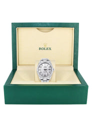 Diamond Iced Out Rolex Datejust 41 | 25 Carats Of Diamonds | Custom Silver Diamond Dial | Two Row | Oyster Band