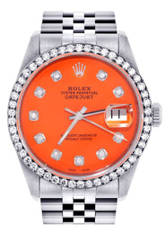 Mens Rolex Datejust  Watch 16200 | 36Mm | Orange Dial | Jubilee Band
