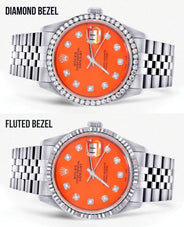 Mens Rolex Datejust  Watch 16200 | 36Mm | Orange Dial | Jubilee Band