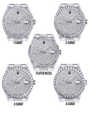 Diamond Mens Rolex Datejust Watch 16200  | 36MM | Fully Iced Out Diamond Dial | Oyster Band