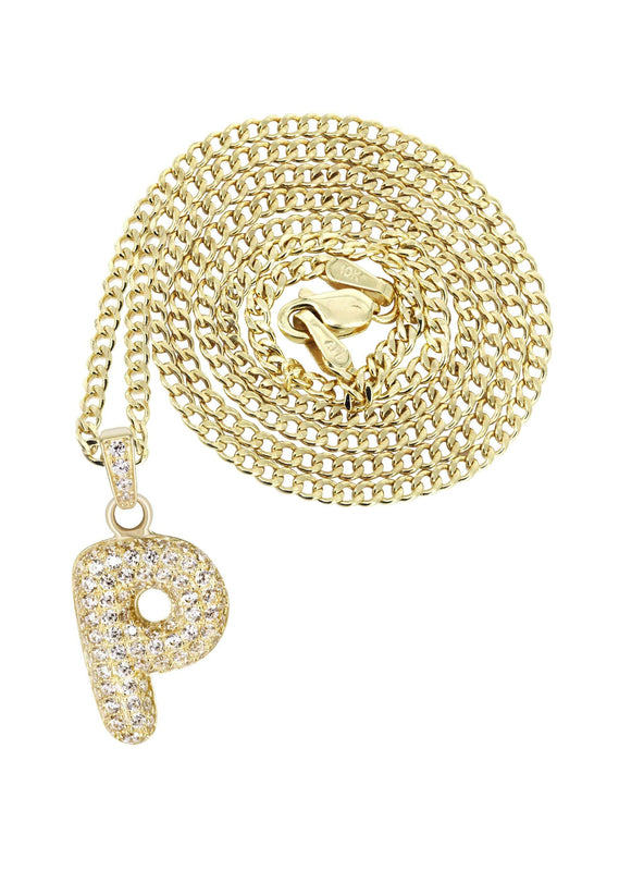 10K Yellow Gold Bubble Letter 