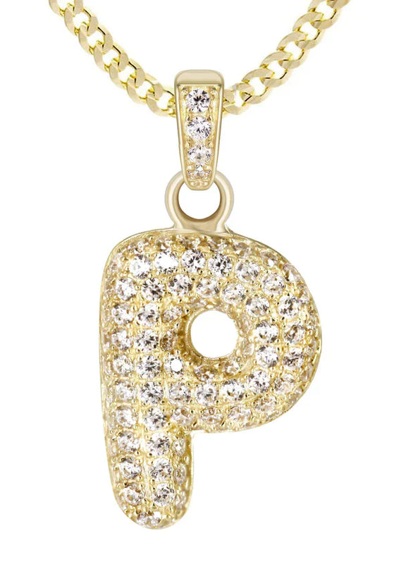 10K Yellow Gold Bubble Letter 