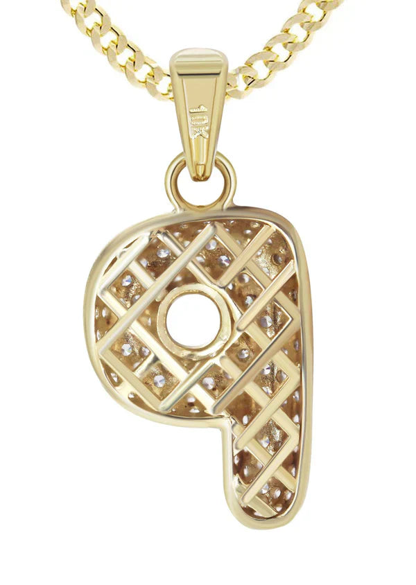 10K Yellow Gold Bubble Letter 