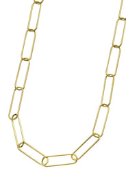 Silver Chain - Mens Gold Chain / Oval Paper Clip Chain