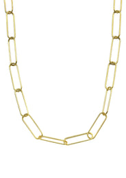 Silver Chain - Mens Gold Chain / Oval Paper Clip Chain