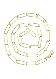 Silver Chain - Mens Gold Chain / Oval Paper Clip Chain