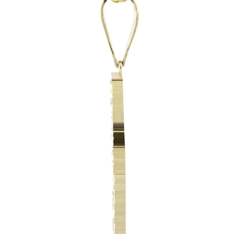 10K Yellow Gold  Nugget Cross Necklace | Appx. 14.3 Grams