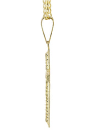 10K Yellow Gold  Nugget Cross Necklace | Appx. 13.7 Grams