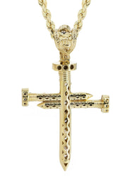 10K Yellow Gold Cross Necklace | Appx. 14.4 Grams