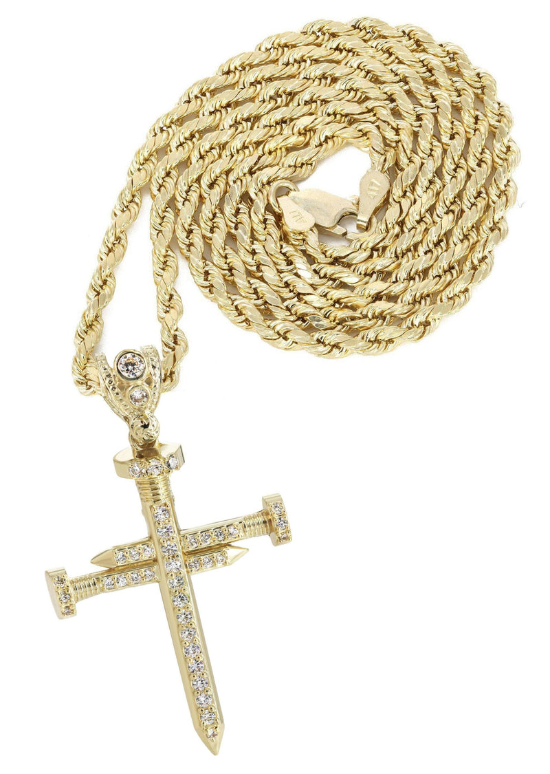 10K Yellow Gold Cross Necklace | Appx. 14.4 Grams
