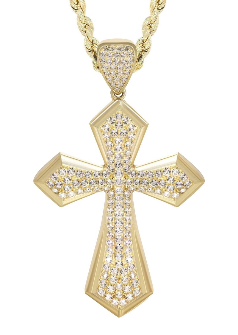 10K Yellow Gold Cross Necklace | Appx. 14.9 Grams