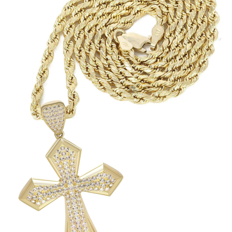 10K Yellow Gold Cross Necklace | Appx. 14.9 Grams