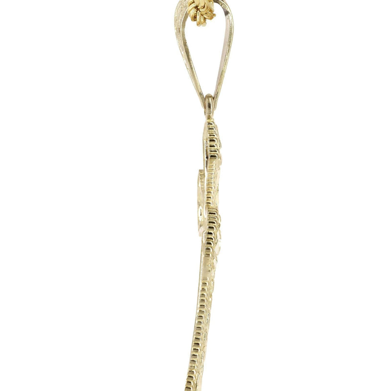 10K Yellow Gold  Nugget Cross Necklace | Appx. 13.7 Grams