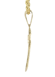 10K Yellow Gold  Nugget Cross Necklace | Appx. 13.7 Grams
