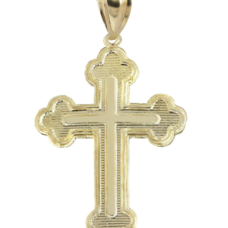 10K Yellow Gold & Diamond Cut Cross Necklace | Appx. 13.5 Grams