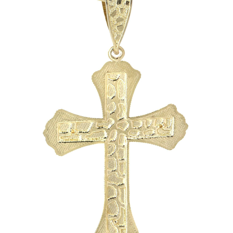 10K Yellow Gold & Nugget Cross Necklace | Appx. 14.3 Grams