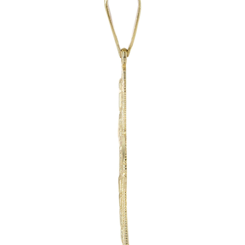 10K Yellow Gold & Nugget Cross Necklace | Appx. 14.3 Grams