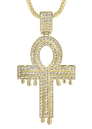 10K Yellow Gold   Melting Ankh Necklace | Appx. 15.7 Grams