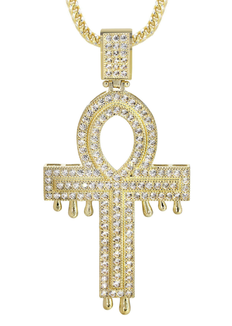 10K Yellow Gold   Melting Ankh Necklace | Appx. 15.7 Grams