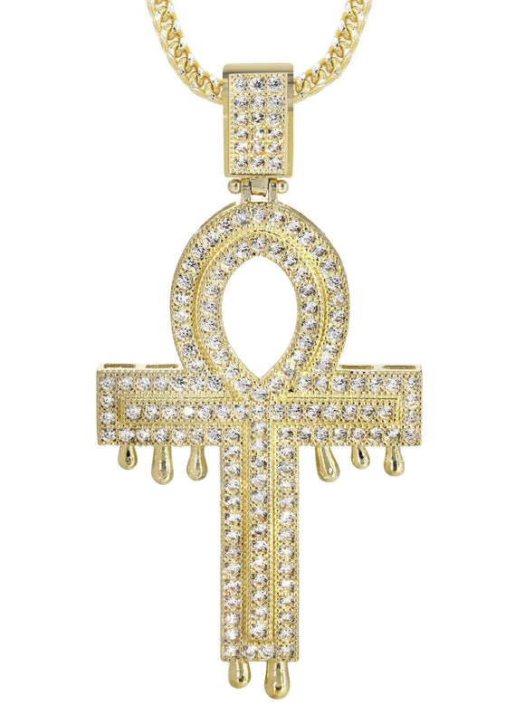 10K Yellow Gold   Melting Ankh Necklace | Appx. 15.7 Grams