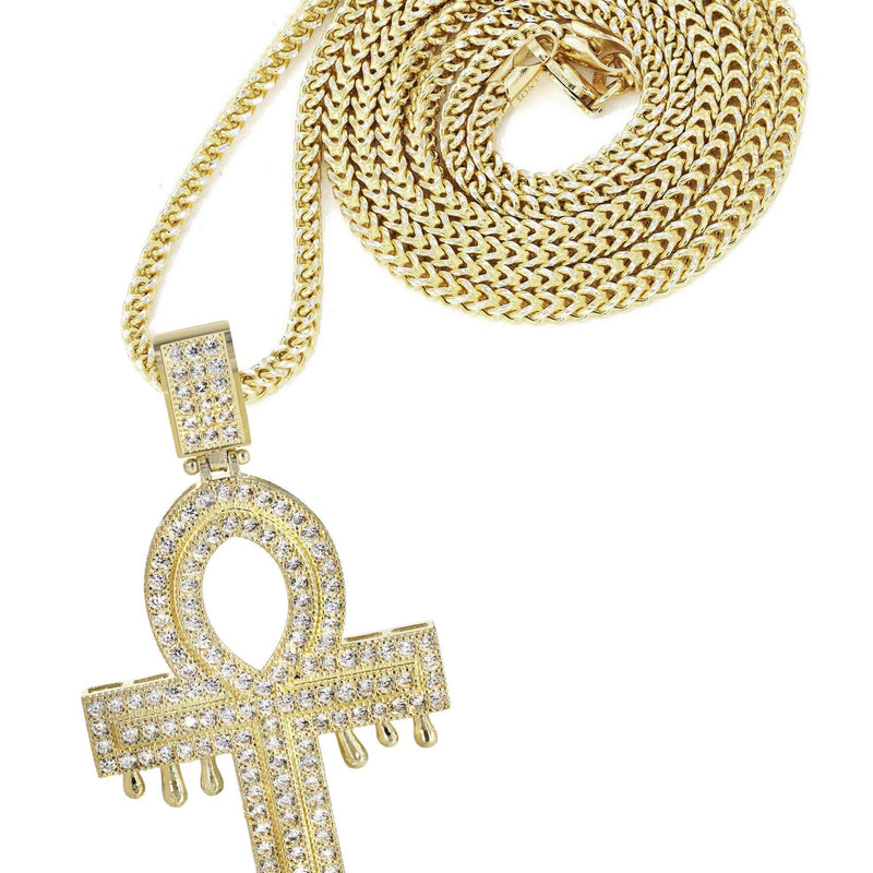 10K Yellow Gold   Melting Ankh Necklace | Appx. 15.7 Grams