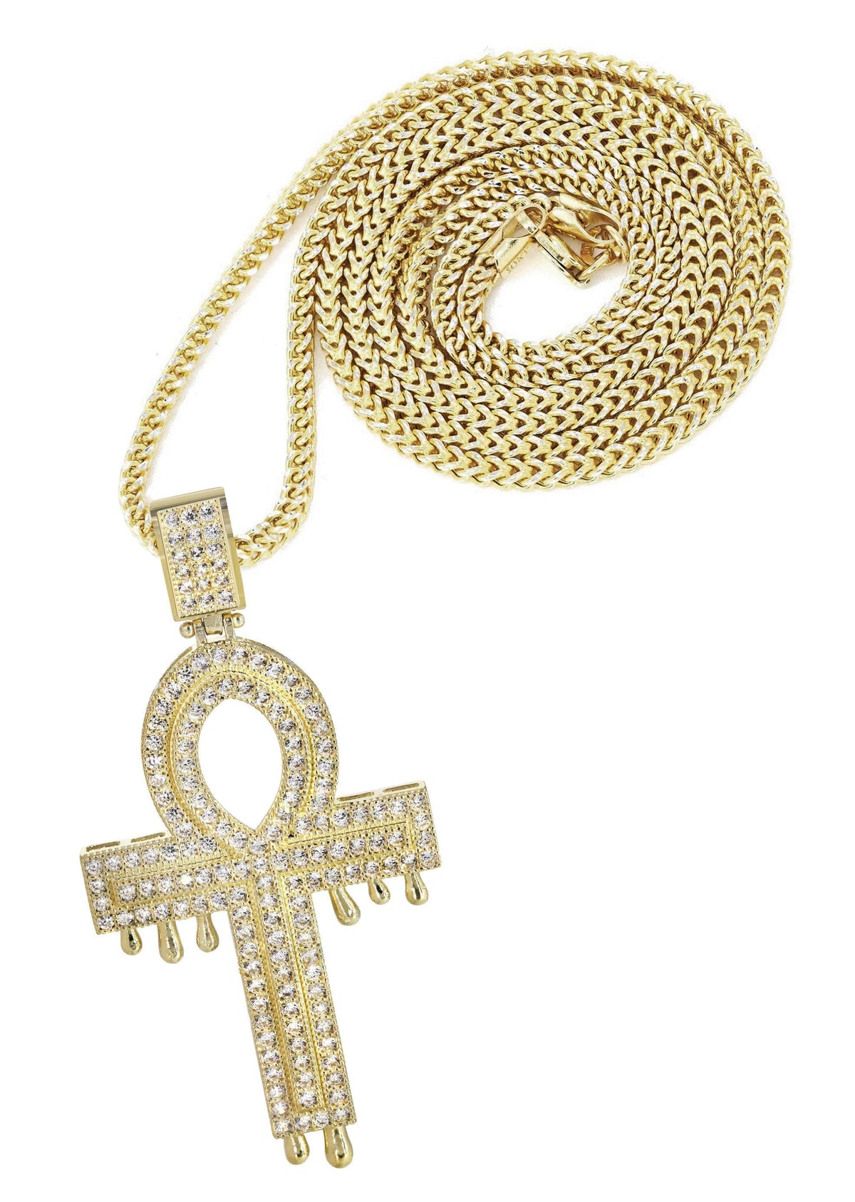 10K Yellow Gold   Melting Ankh Necklace | Appx. 15.7 Grams