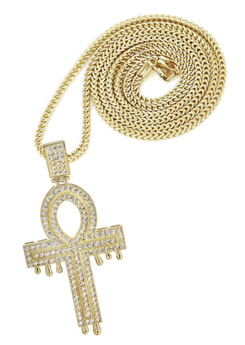 10K Yellow Gold   Melting Ankh Necklace | Appx. 15.7 Grams