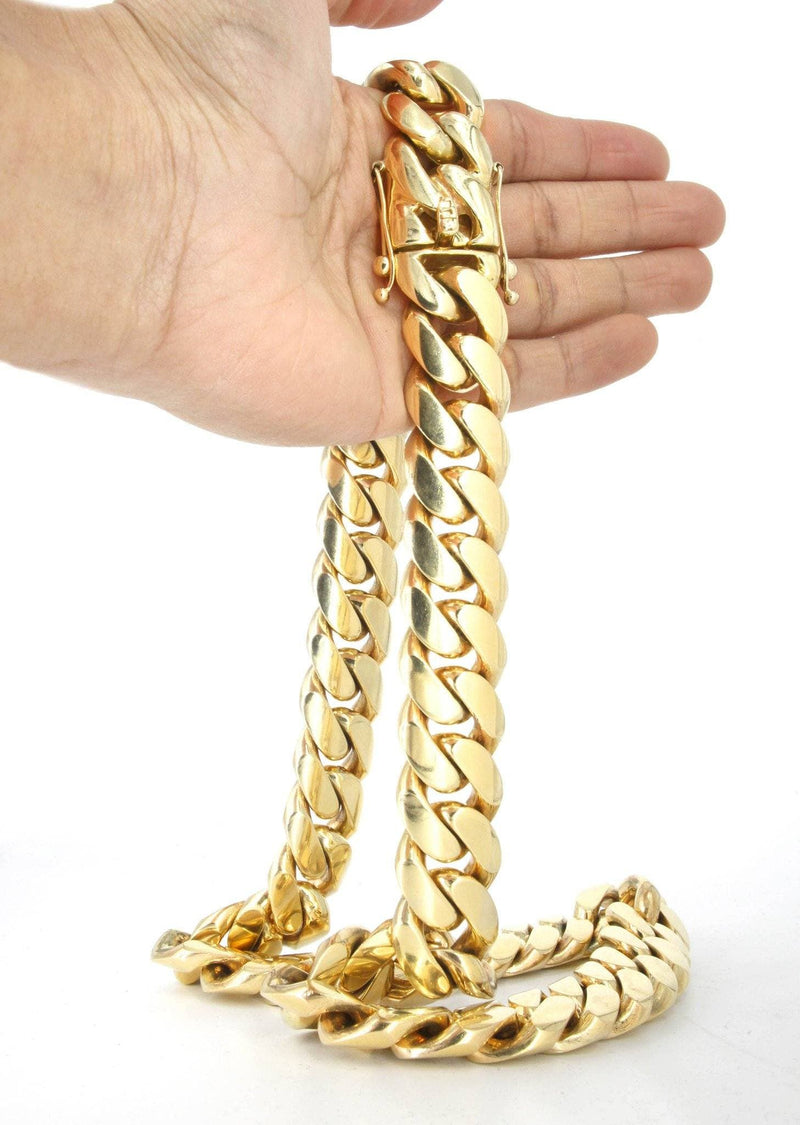 Heavy Solid Gold Miami Cuban Link Chain Customizable (10MM-20MM)