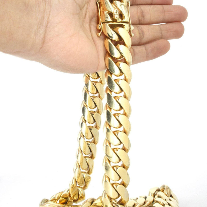 Heavy Solid Gold Miami Cuban Link Chain Customizable (10MM-20MM)