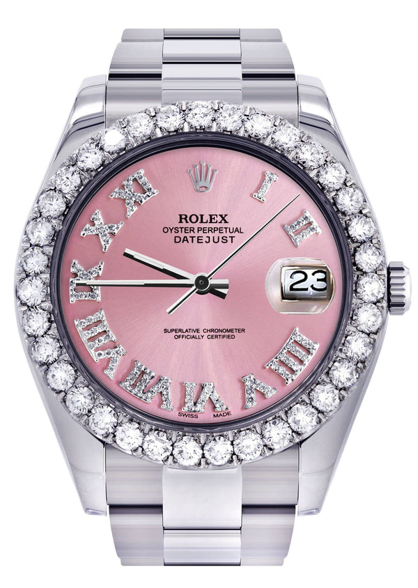 Rolex Datejust II Watch | 41 MM | Custom Pink Roman Dial | Oyster Band