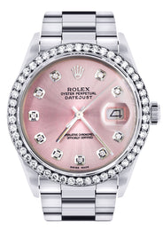 Mens Rolex Datejust Watch 16200  | 36Mm | Pink Dial | Oyster Band