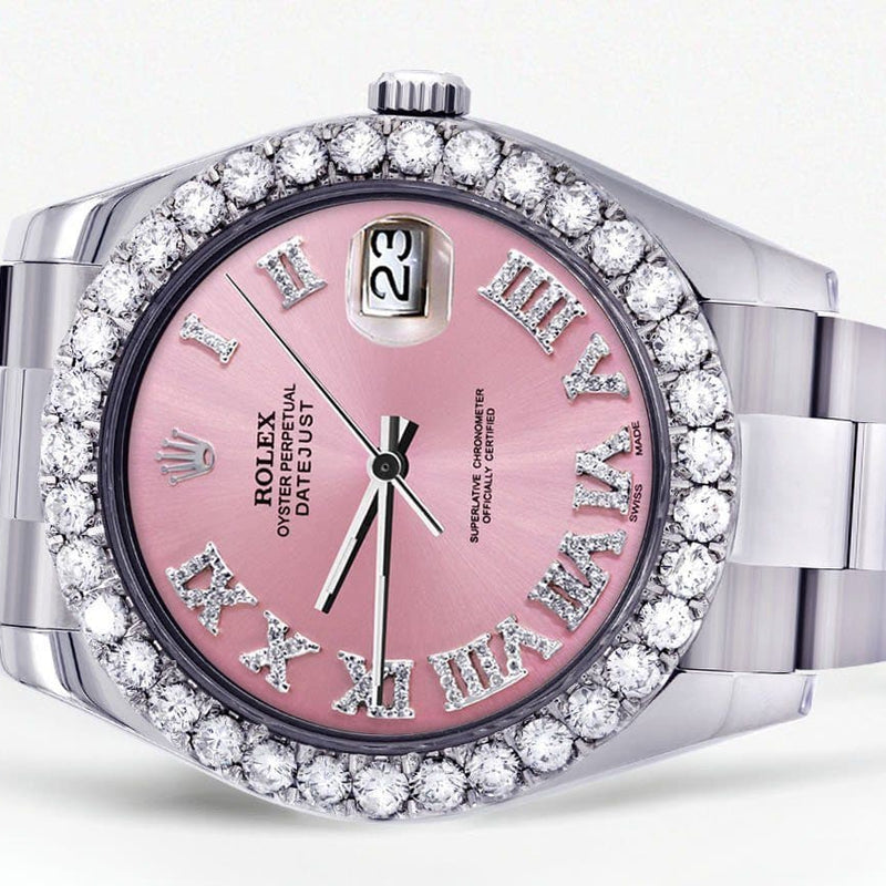 Rolex Datejust II Watch | 41 MM | Custom Pink Roman Dial | Oyster Band
