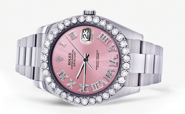 Rolex Datejust II Watch | 41 MM | Custom Pink Roman Dial | Oyster Band