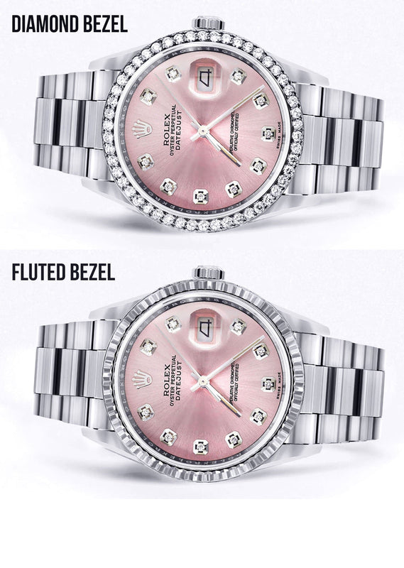 Mens Rolex Datejust Watch 16200  | 36Mm | Pink Dial | Oyster Band