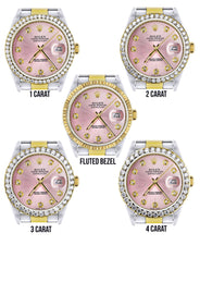 Gold Rolex Datejust  Watch 16233 for Men | 36Mm | Pink Dial | Oyster Band