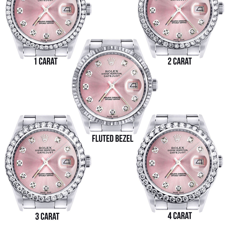 Mens Rolex Datejust Watch 16200  | 36Mm | Pink Dial | Oyster Band