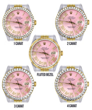 Gold & Steel Rolex Datejust Watch 16233 for Men | 36Mm | Pink Roman Dial | Jubilee Band