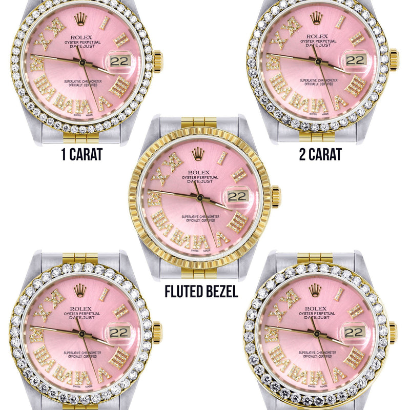 Womens Rolex Datejust Watch 16233 | 36Mm | Pink Roman Dial | Jubilee Band