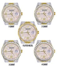 Gold & Steel Rolex Datejust Watch 16233 for Men | 36Mm | Custom Diamond Pink Dial | Jubilee Band
