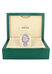 Diamond Rolex Watch | 68274 | Fluted Bezel | 31MM | Pink Mother of Pearl Diamond Dial | Jubilee Band
