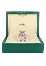 116233 | Gold & Steel Rolex Datejust Watch | 36Mm | Pink Roman Diamond Dial | Oyster Band